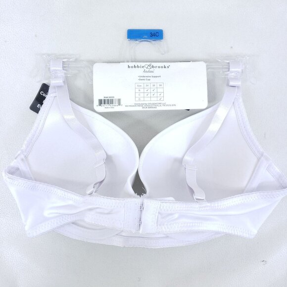 2 Bobbie Brooks Demi Tshirt Bras Size 34C Black White - Picture 8 of 11